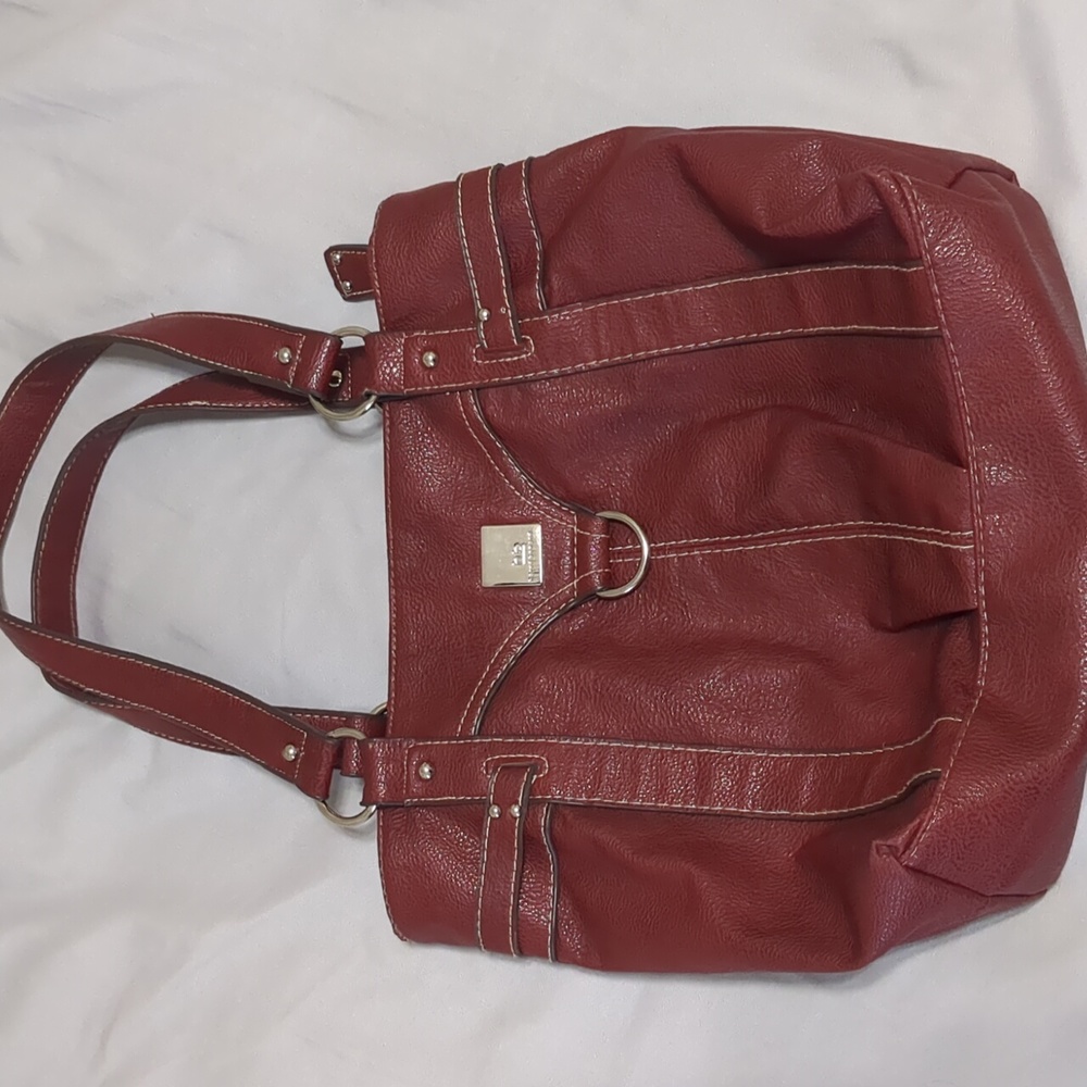 Red shoulder purse